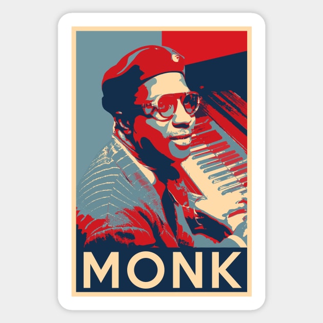 Thelonious Monk Hope Poster - Sizes of Jazz History Sticker by Quentin1984